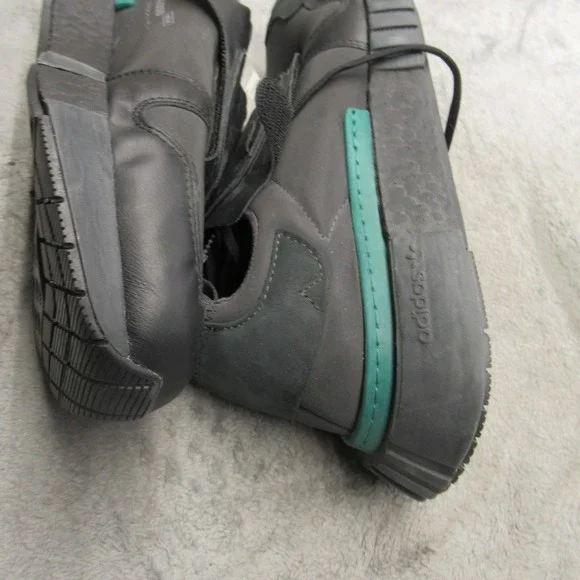 Adidas Futurepacer Shoes Mens 10 Core Black Carbon Green Leather‎ Sneakers NEW
